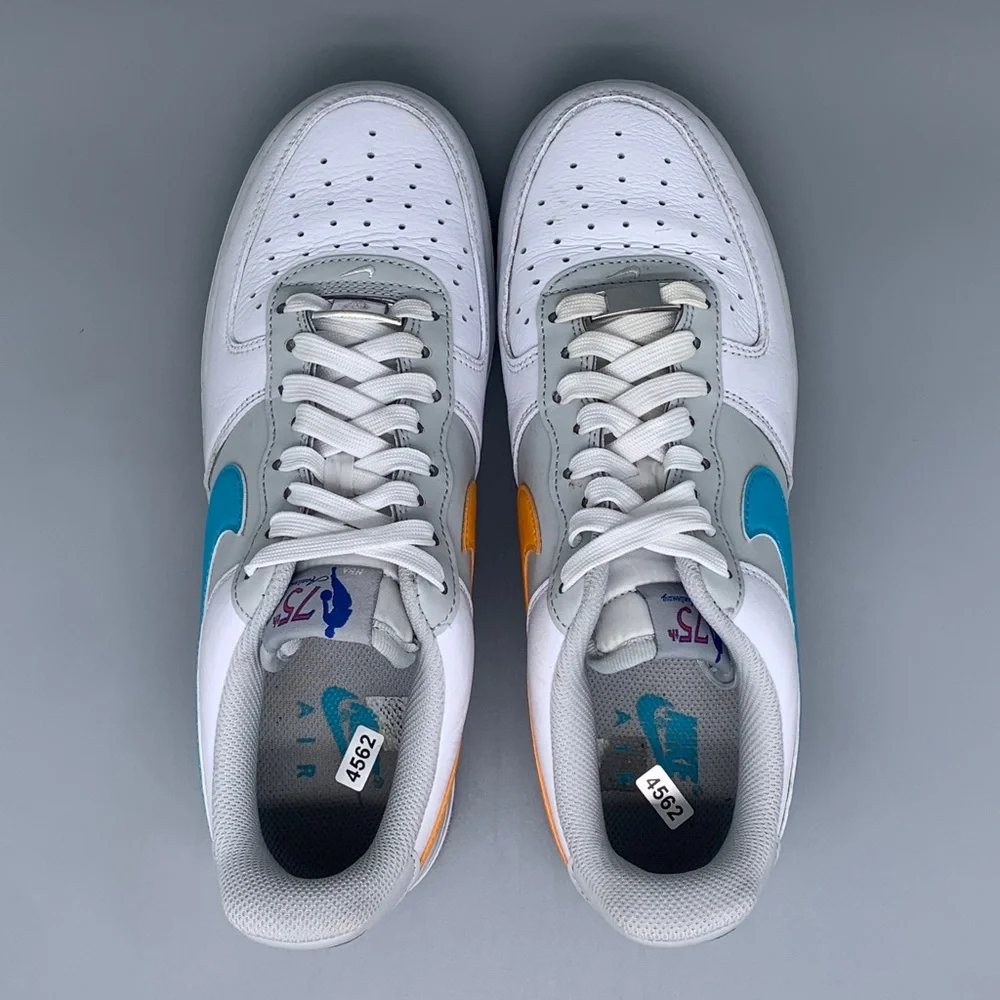 Nike Air Force 1 '07 LV8 White Multi Color Swoosh‎ Shoes DC8874-100 Men’s Sz 8.5